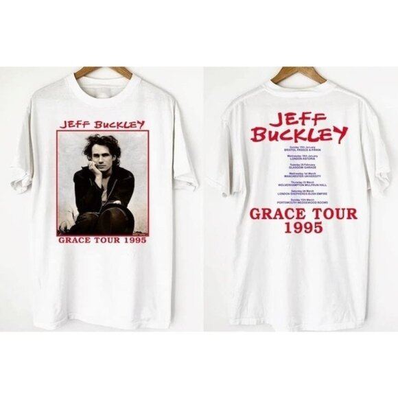 Mary Beth S Tops - Jeff Buckley Grace Tour 1995 T-Shirt Vintage Rock Double Sided Concert Tee 103